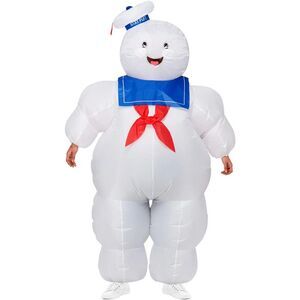Ghostbusters Unisex Adult Stay Puft Inflatable Costume / White/Blue/Red